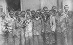 A group of survivors in Dachau.
