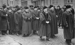 Dr. Asher Hananel, Chief Rabbi of Sofia (at the right in the foreground), leads a funeral procession for Nissim Yasharoff (the donor's grandfather) through the streets of Sofia.