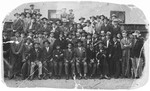 Group portrait of the members of the Mizrahi Zionist movement in Sighet.