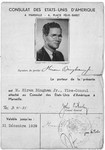 Identification papers for Hiram Bingham, American Vice Consul in Marseilles.