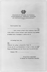 Blank Schutzbrief [protective letter] issued by the Portuguese legation to Hungary in 1944.