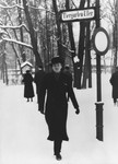 Per Anger walks along a snow covered path in the Berlin Tiergarten.