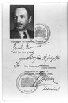 Identification card belonging to Paul Komor certifying that he is temporarily in charge of Hungarian interests in China.
