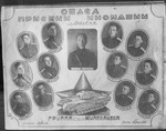 Photo montage of members of a unit of the Soviet Army responsible for the acquisition of foreign military hardware, under the command of Senior Lieutenant Milovanov.