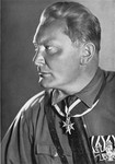 Portrait of Hermann Goering.

Hermann Goering (1893-1946), was Commander-in-Chief of the Luftwaffe, President of the Reichstag, and initially Hitler's chosen successor.