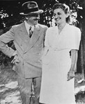 Adolf Hitler poses with Verena Wagner, the granddaughter of composer Richard Wagner.