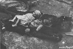 Corpses of Jewish children in the courtyard of the Dohany Street Synagogue.