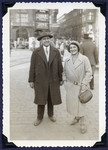 Karel and Margaret Grunbaum pose on a street in Copenhagen while on vacation to Denmark.