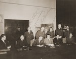 General Joseph McNarney signs the charter of recognition of the Central Committee of Liberated Jews in Bavaria, whereby the American Army acknowledged the Central Committee as the official representative body of Jewish DPs in the American Zone of Germany.