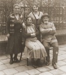 Members of the Fischman family in Czestochowa.

Seated from left to right are Chana Sara Fischmann and Isaak Fischmann; standing from left to right are, Karola Toper and Chaya Fischmann.