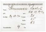 Death certificate issued by the Jewish Cemetery office of the Jewish community of Vienna for Rachel Stummer, who died on December 24, 1940.