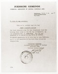 Certificate issued to Ralf Harpuder by the Communal Association of Central European Jews in Shanghai, attesting to his having completed training for his Bar Mitzvah.