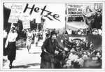 Propaganda slide entitled "Smear Campaign" (Hetze), which portrays the Jew as responsible for inciting world opinion against Germany.