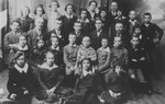 Students and teachers at the Tarbut school in Nowogrodek.