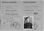 Police identification card issued by the Bindermichl displaced persons camp committee to police chief Willie Sterner, certifying his authority to enforce the law within the camp.
