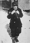 A destitute Jew in an unidentified ghetto in Poland.
