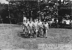 Publicity photo showing children running in the Basses-Fontaines children's home where several Jewish children were hiding.