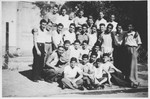 Group portrait of Jewish teenagers who came to Switzerland their liberation from Buchenwald.