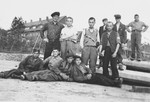 Group portrait of young teenage survivors of Buchenwald prior to their departure for children's homes in France and Switzerland.