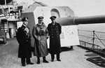 Hitler inspects a German naval warship [perhaps the Deutschland].