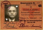 The identification card of Wilhelm Hoeche, a criminal inspector with the Gestapo.