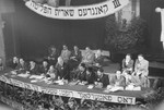 View of the dais at the Third Congress of the Central Committee of the Liberated Jews in the U.S.
