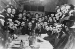 Jewish prisoners celebrate in the Les Milles transit camp.
