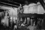 Emaciated survivors of Mauthausen in their barracks soon after liberation.