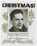 Personalized Christmas greeting card featuring a portrait of U.S.