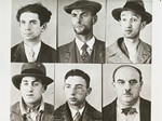 Six mug shots of "typical" Jews, probably taken by the Berlin police.