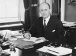 Portrait of Henry Morgenthau Jr. at his desk in the U.S.
