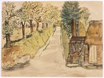 Watercolor painting by Simon Jeruchim.

The painting depicts a road in La Renouardiere, near the home of the artist's rescuer, Madame Prim.