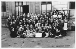Group portrait of the students in the Hebrew school in Vienna.