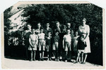 Group portrait of Jewish children  waiting to immigrate to the United States.
