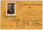 Identification card issued to Gustaw Gerson in the Lodz ghetto.