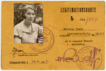 Identification card issued to Dora Gerson in the Lodz ghetto.