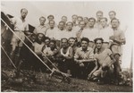 Members of the Nekama group during their imprisonment at the Athlit detention camp near Haifa.