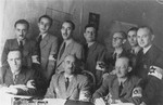 Group portrait of members of the Lodz ghetto police.