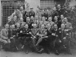 Group portrait of members of the Lodz ghetto police.