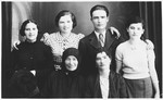 Portrait of the Leibowitz family.

Pictured are the isisters, cousins, grandmother, and mother of Chaya Leibowitz.