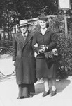 A Belgian-Jewish couple poses on a street in Brussels shortly after the start of World War II.