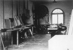 View of the carpentry shop in the Gross Breesen agricultural training center.