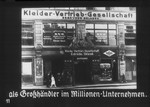 Propaganda slide entitled "The Sklarek Brothers Dress Company, a million [mark] wholesale enterprise."