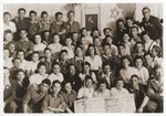 Group portrait of the members of the Kibbutz Ichud hachshara in Sosnowiec.