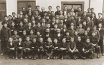 Class portrait at a school in Bitola, Macedonia, attended by both Jews and non-Jews.