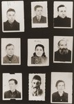 A sampling of the more than 300 identification card photos of local Jewish residents that were found on the floor of the Gestapo headquarters in Biala Rawska in January 1945.