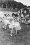 Jewish children from Germany attend a dance class at a Kinderlager [children's recreational summer camp] in Horserod, Denmark.