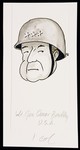 Caricature of General Omar Bradley as part of "World War II Personalities in Cartoons/Originals done for 'La Nacion' Santo Domingo, 1939-1946" by Klaus Martin Frank.