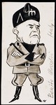 Caricature of Benito Mussolini, as part of "World War II Personalities in Cartoons/Originals done for 'La Nacion' Santo Domingo, 1939-1946" by Klaus Martin Frank.