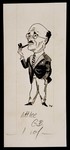 Caricature of Clement Attlee from "World War II Personalities in Cartoons/Originals done for 'La Nacion' Santo Domingo, 1939-1946" by Klaus Martin Frank.